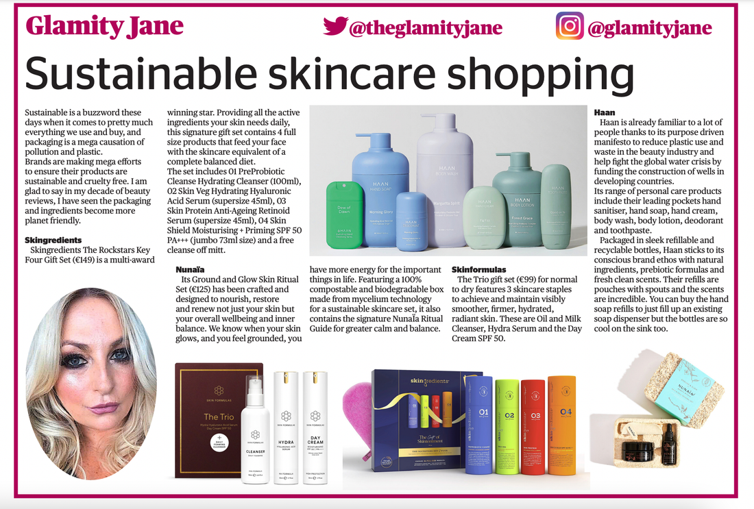 Cork Independent - November 2022- Sustainable Skincare Shopping
